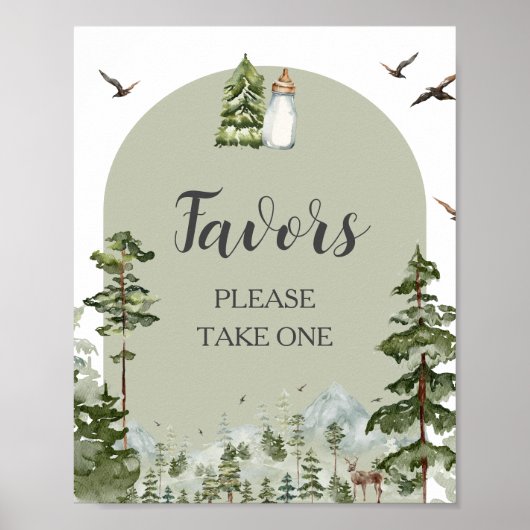 ああ男の子アドベンチャーパインフォレスト赤ちゃんシャワーの好意 ポスター (正面)