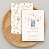 ああ男の子ボホ水色の赤ちゃん服ブルーシャワー 招待状