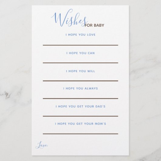 ああ男の赤ちゃんリトルカボチャの願いベビーカード (正面)