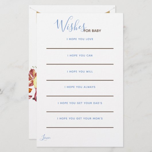 ああ男の赤ちゃんリトルカボチャの願いベビーカード (正面/裏面)