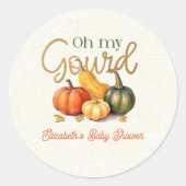 ああ私の美食の小さなかぼちゃの赤ちゃんシャワー ラウンドシール (正面)