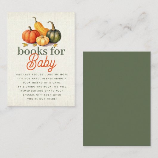 ああ私の美食の小さなカボチャの本ベビー エンクロージャーカード (正面/裏面)