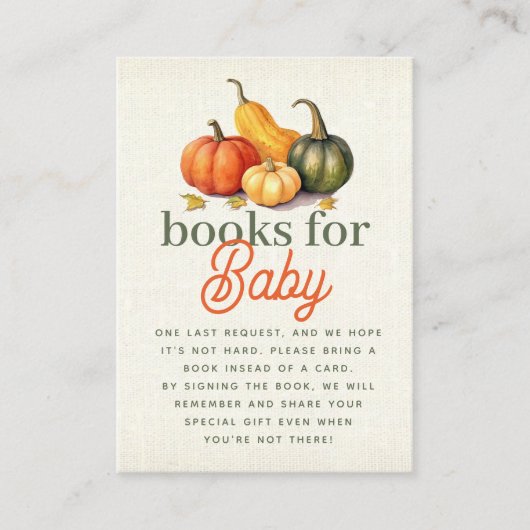 ああ私の美食の小さなカボチャの本ベビー エンクロージャーカード (正面)