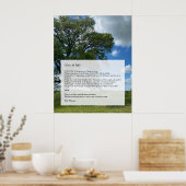 ああ私！ああ命だ！ウォルト・ホイットマンの詩、木と青の空 ポスター (キッチン)