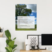 ああ私！ああ命だ！ウォルト・ホイットマンの詩、木と青の空 ポスター (ホームオフィス)