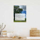 ああ私！ああ命だ！ウォルト・ホイットマンの詩、木と青の空 ポスター (キッチン)