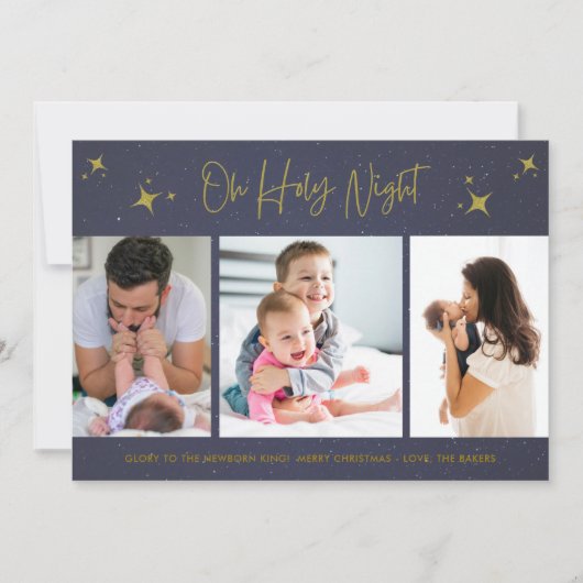 ああ聖なる夜の宗教的3つの写真家族 シーズンカード (正面)