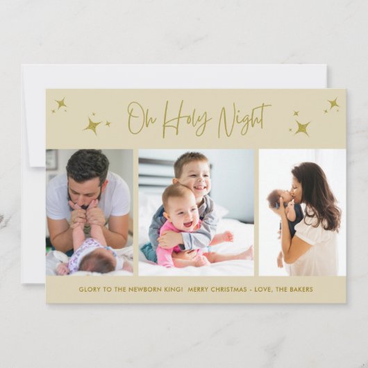ああ聖なる夜の宗教的3つの写真家族 シーズンカード (正面)