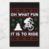 ああ自転車のクリスマスに乗るなんておもしろいなんだろう ワインラベル (シングルラベル)