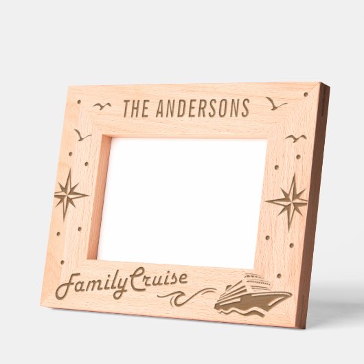 ああ船それは家族旅行クルーズ船の旅だ レーザー彫刻フレーム (左)