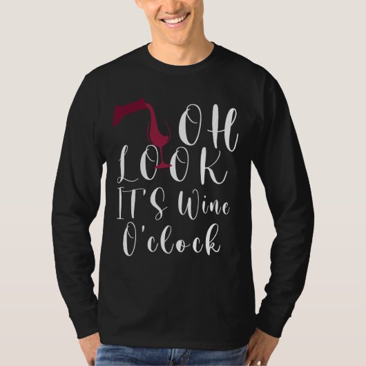 ああ見てワインか時計の女性はQueのために飲んでいる Tシャツ (正面)