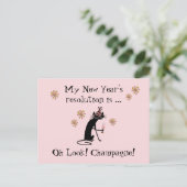 ああ見て!シャンパン!年末年始の猫 シーズンポストカード (スタンド正面)