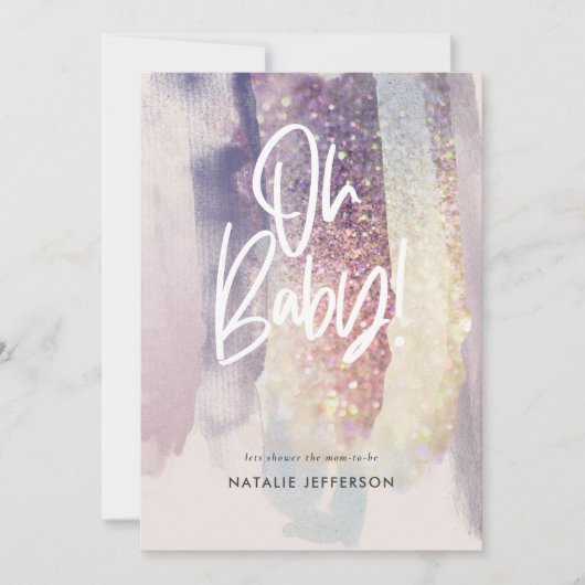 ああ赤ちゃんシャワーパーティーグリッター輝く上品 (正面)