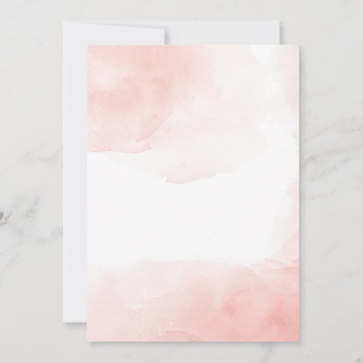 ああ赤ちゃんシャワーピンク紫陽花エレガントフローラアーチ 招待状 (裏面)