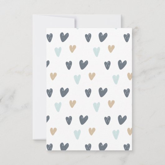 ああ赤ちゃんシャワーブルーボーホレインボーありがとう サンキューカード (裏面)