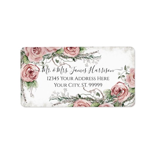 ああ赤ちゃんシャワー女の子BOHO水色フローラリターン ラベル (正面)