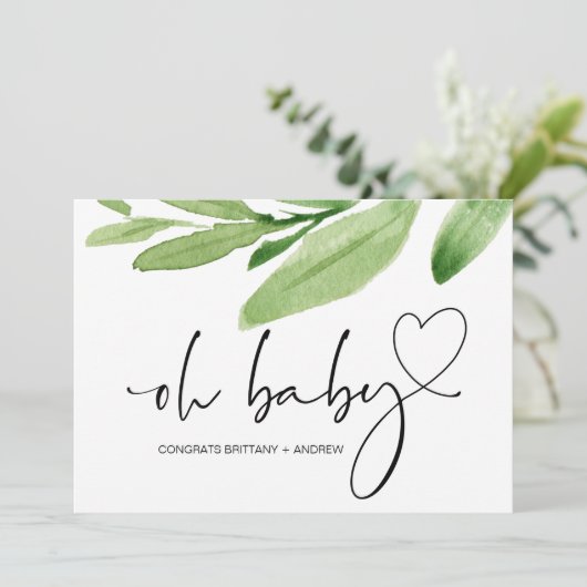 ああ赤ちゃんシャワー新しいママおめでとうユーカリ カード (スタンド正面)