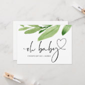 ああ赤ちゃんシャワー新しいママおめでとうユーカリ カード (正面/裏面インサイチュ)