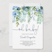 ああ赤ちゃんシャワー男の赤ちゃん招待 招待状 (正面)