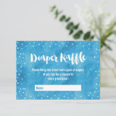 ああ赤ちゃんブルーウォーター色ベビーシャワーおむつラッフル 招待状 (スタンド正面)