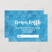 ああ赤ちゃんブルーウォーター色ベビーシャワーおむつラッフル 招待状 (正面/裏面)