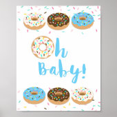 ああ赤ちゃんブルードーナツ振りかける赤ちゃんシャワーサイン ポスター (正面)