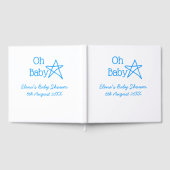 ああ赤ちゃんブルー星ベビーシャワー追加の名前モダン過去 ゲストブック (全面)