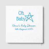 ああ赤ちゃんブルー星ベビーシャワー追加の名前モダン過去 ゲストブック (裏面)