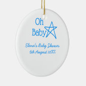 ああ赤ちゃんブルー星ベビーシャワー追加の名前モダン過去 セラミックオーナメント (右)