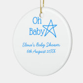 ああ赤ちゃんブルー星ベビーシャワー追加の名前モダン過去 セラミックオーナメント (左)