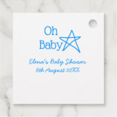 ああ赤ちゃんブルー星ベビーシャワー追加の名前モダン過去 フェイバータグ (裏面)