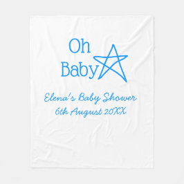 ああ赤ちゃんブルー星ベビーシャワー追加の名前モダン過去 フリースブランケット