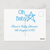 ああ赤ちゃんブルー星ベビーシャワー追加の名前モダン過去 ポストカード (裏面)