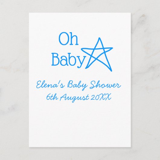 ああ赤ちゃんブルー星ベビーシャワー追加の名前モダン過去 ポストカード (正面)