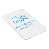 ああ赤ちゃんブルー星ベビーシャワー追加の名前モダン過去 マグネット (右側)