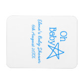 ああ赤ちゃんブルー星ベビーシャワー追加の名前モダン過去 マグネット (横)