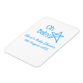 ああ赤ちゃんブルー星ベビーシャワー追加の名前モダン過去 マグネット (左側)