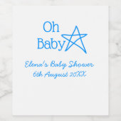 ああ赤ちゃんブルー星ベビーシャワー追加の名前モダン過去 ワインラベル (シングルラベル)