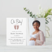 ああ赤ちゃん女の子の赤ちゃんシャワー 招待状 (スタンド正面)