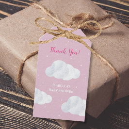 ああ赤ちゃん女の子ピンクの雲スカイスターベイビーシャワー ギフトタグ