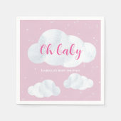 ああ赤ちゃん女の子ピンクの雲スカイスターベイビーシャワー スタンダードカクテルナプキン (正面)