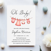 ああ赤ちゃん女の子ピンク赤ちゃんシャワー 招待状