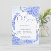 ああ赤ちゃん青あじさい赤エレガントちゃんシャワー 招待状 (スタンド正面)