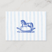 ああ赤ちゃん青ロッキングホースのスケッチおむつラッフル エンクロージャーカード (裏面)