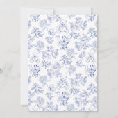 ああ赤ちゃん青ロッキングホースのスケッチ赤ちゃんシャワー 招待状 (裏面)