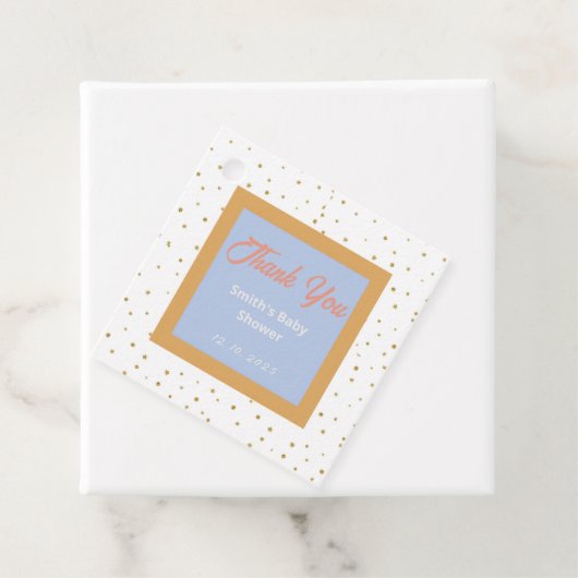 ああ赤ちゃん青金ゴールド銀杏の葉の赤ちゃんシャワー フェイバータグ (インサイチュ)