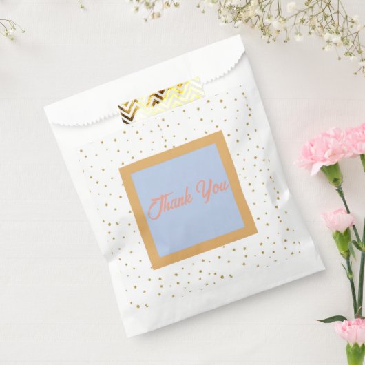 ああ赤ちゃん青金ゴールド銀杏の葉の赤ちゃんシャワー フェイバーバッグ (封をした状態)