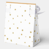 ああ赤ちゃん青金ゴールド銀杏の葉の赤ちゃんシャワー フェイバーボックス (裏面)