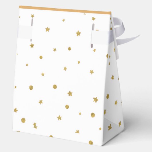 ああ赤ちゃん青金ゴールド銀杏の葉の赤ちゃんシャワー フェイバーボックス (裏面)