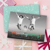 ああ非常にメリー紙吹雪カラフルドットおもしろい写真 シーズンカード